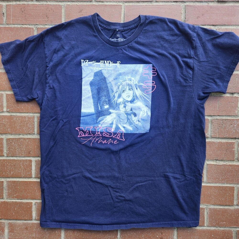 Death Note Misa Amane Men’s Navy Blue Anime Cartoon Show T-Shirt Size XL